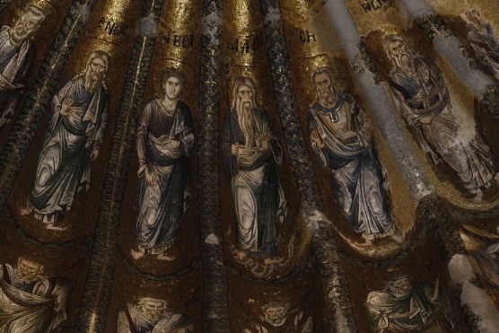 „Detalhe do mosaico sobre a genealogia de Jesus em Chora.“, fotografiert von José Luiz Bernardes Ribeiro - Lizenz: CC 3.0.