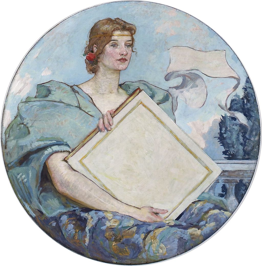 “Knowledge”, Robert Lewis Reid. Im Besitz der Library of Congress, Prints & Photographs Division, LC-DIG-highsm-02214 – Lizenz: gemeinfrei.