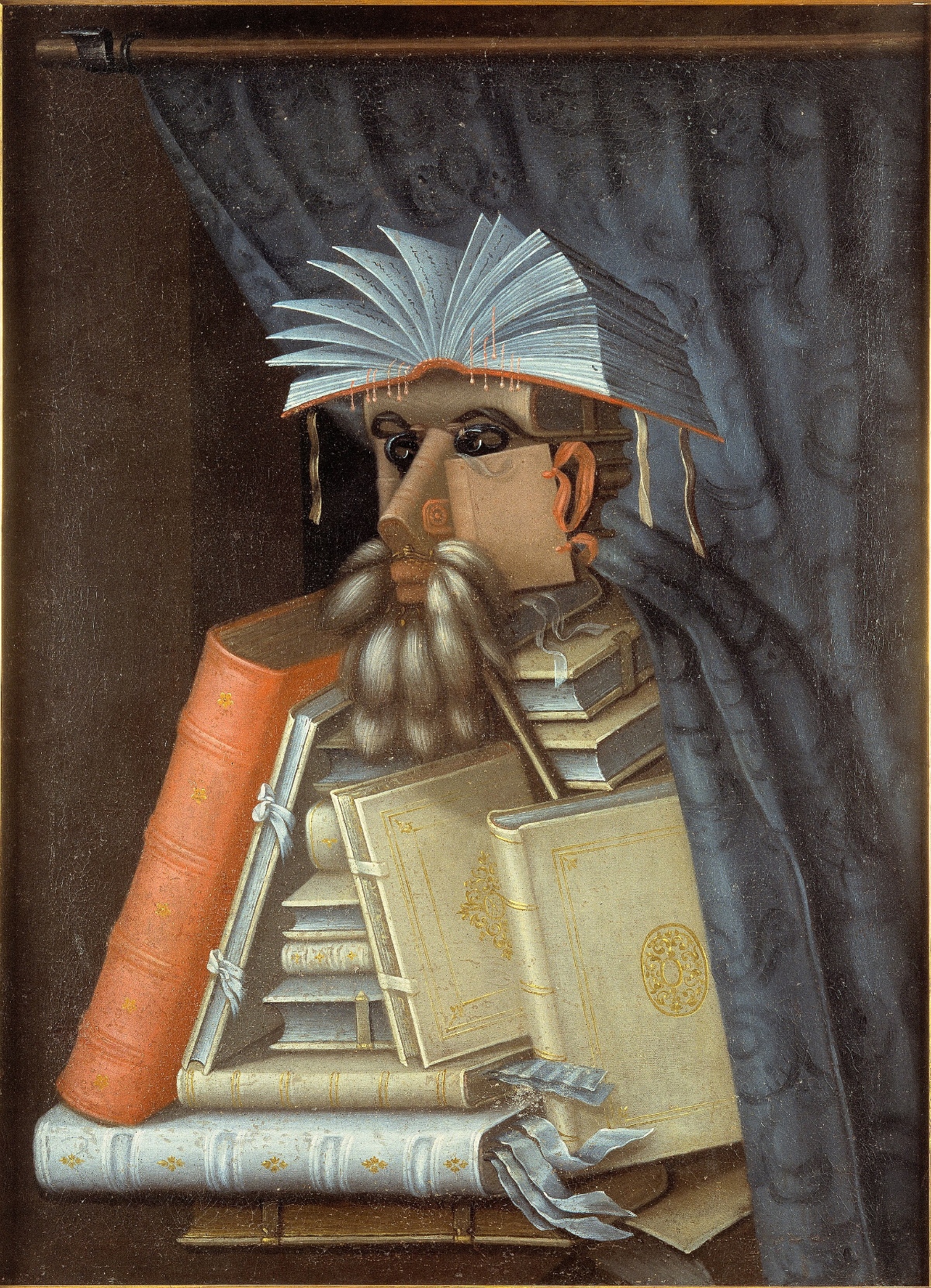 Guiseppe Arcimboldo „The Librarian“ (1562). Lizenz: gemeinfrei.