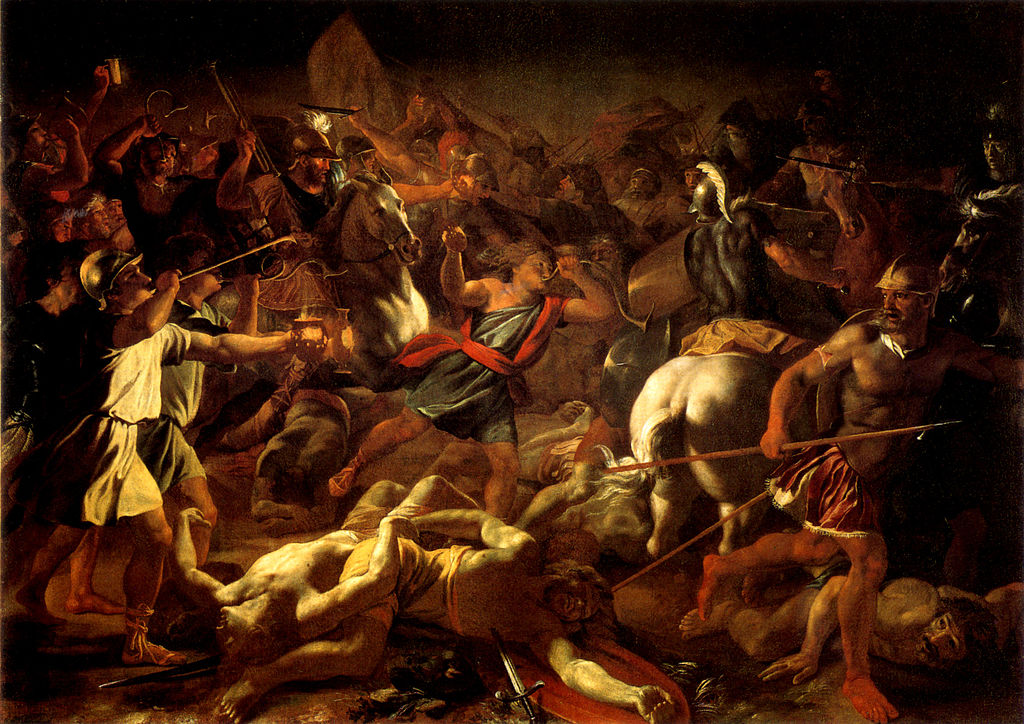 „La Victoire de Gédéon contre les Madianites“, Nicolas Poussin, ca. 1625, im Besitz der Pinacoteca Vaticana – Lizenz: gemeinfrei.