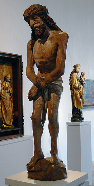Christus als Schmerzensmann, Laurentiuskirche in Pegau, ausgestellt: Schlossbergmuseum Chemnitz, Photo: Andreas Praefcke (2010) Wikimedia Commons, gemeinfrei