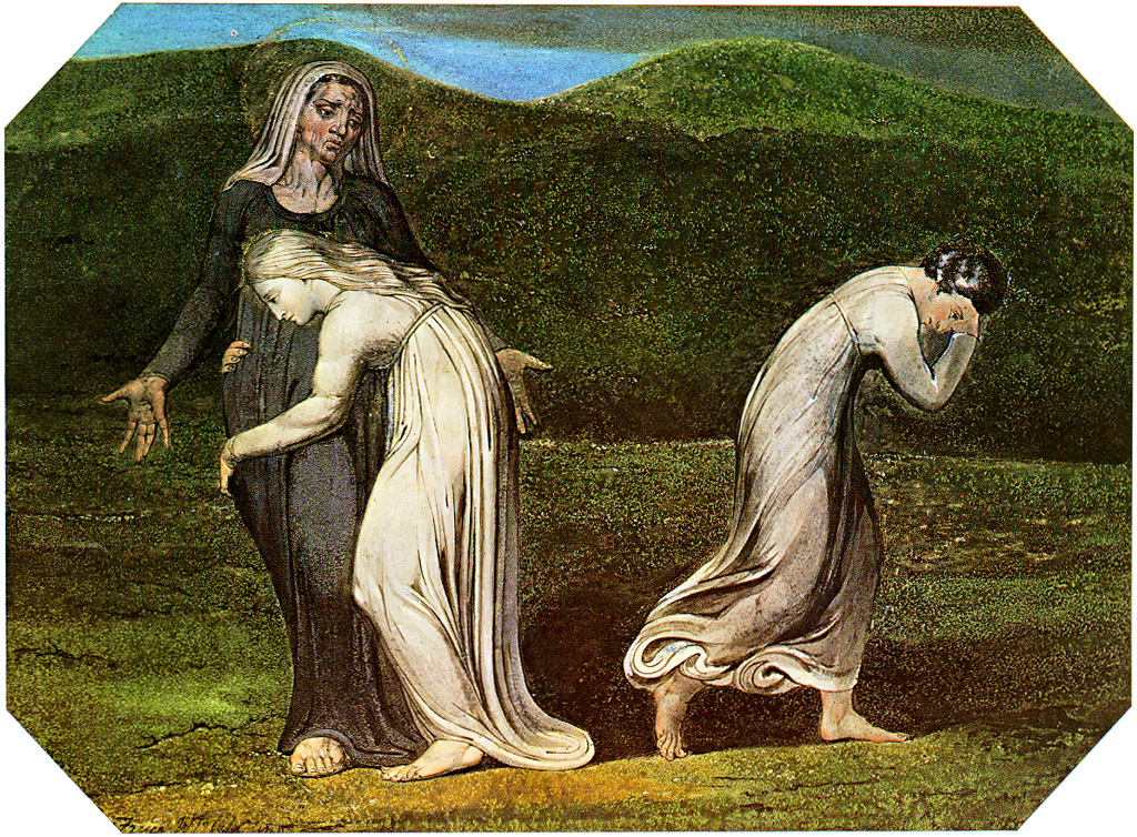 William Blake, Naomi entreating Ruth and Orpah to return to the land of Moab, 1795 - Lizenz: gemeinfrei