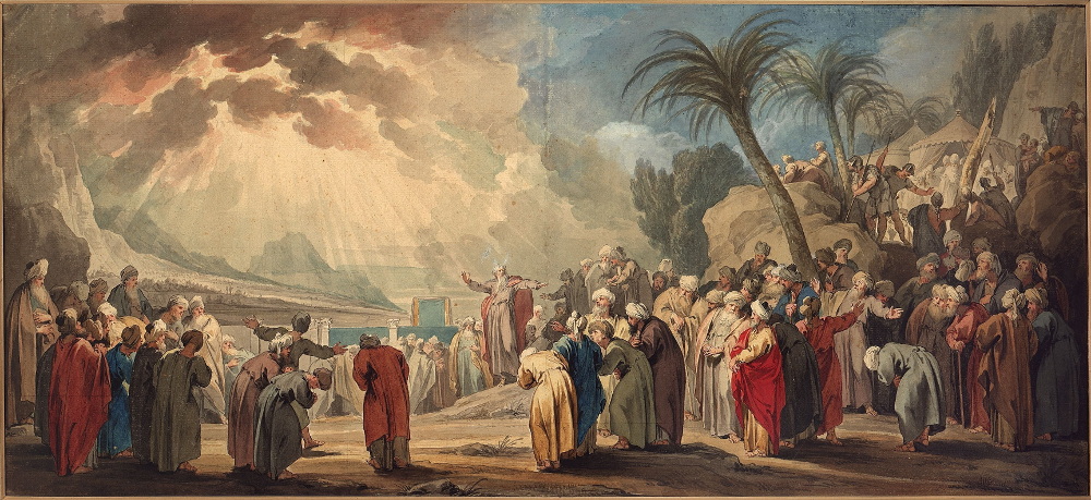 Jacob de Wit, „Mose erwähöt die siebzig Ältesten“ (1737). Lizenz: gemeinfrei