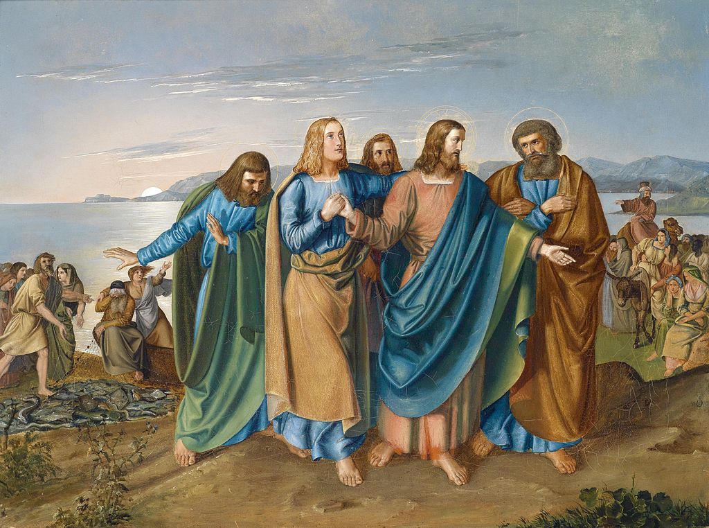 Carl Oesterley, Jesus und seine Jünger am See von Genesareth (1833), gemeinfrei via wikimedia
