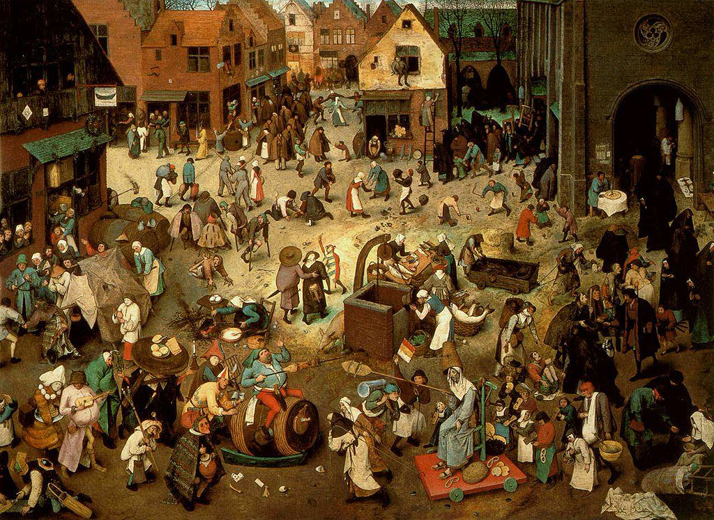 Pieter Brueghel the Elder [Public domain], Der Kampf zwischen Karneval und Fasten, Kunsthistorisches Museum Wien.