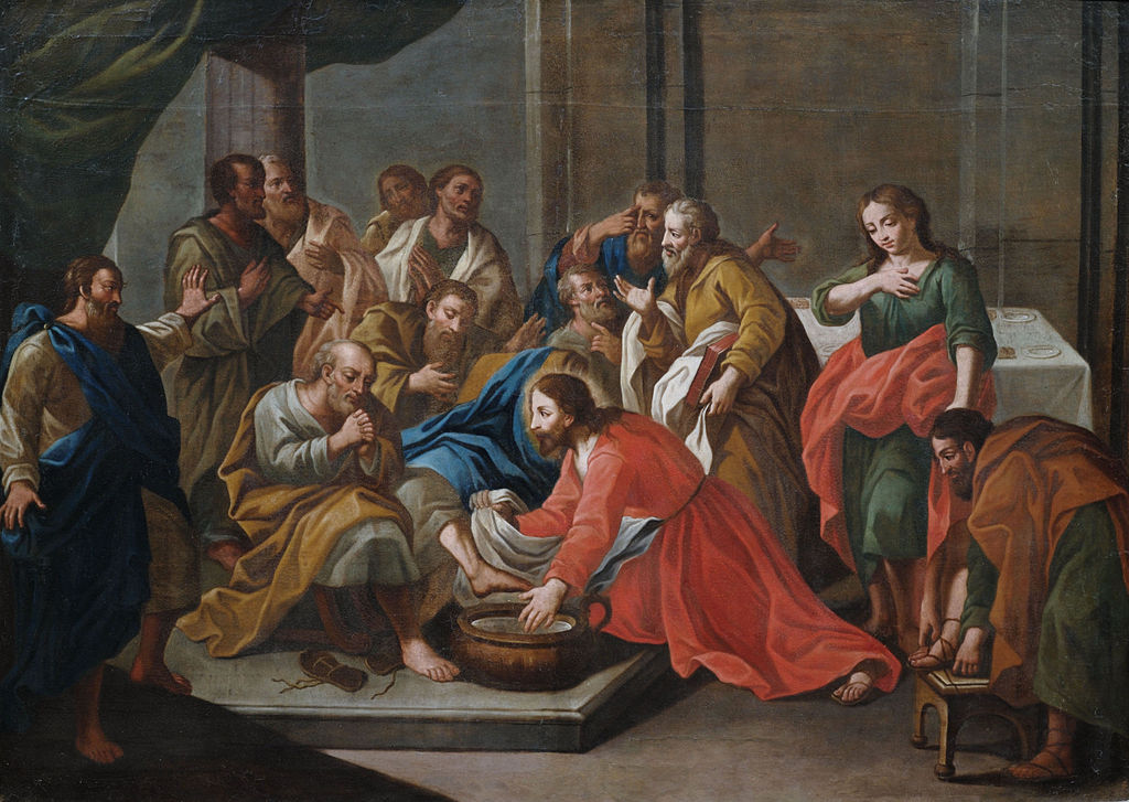 Unbekannter italienischer Maler (18. Jh. Sizilien), Fußwaschung Christi, gemeinfrei via wikicommons.