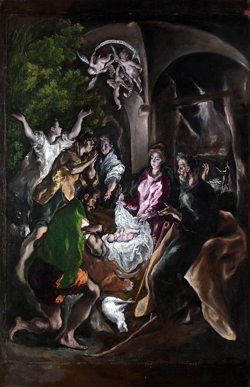 El Greco, Die Anbetung der Hirten (1605-1610?), Metropolitan Museum of Art, New York, [Public domain], Wikimedia commons