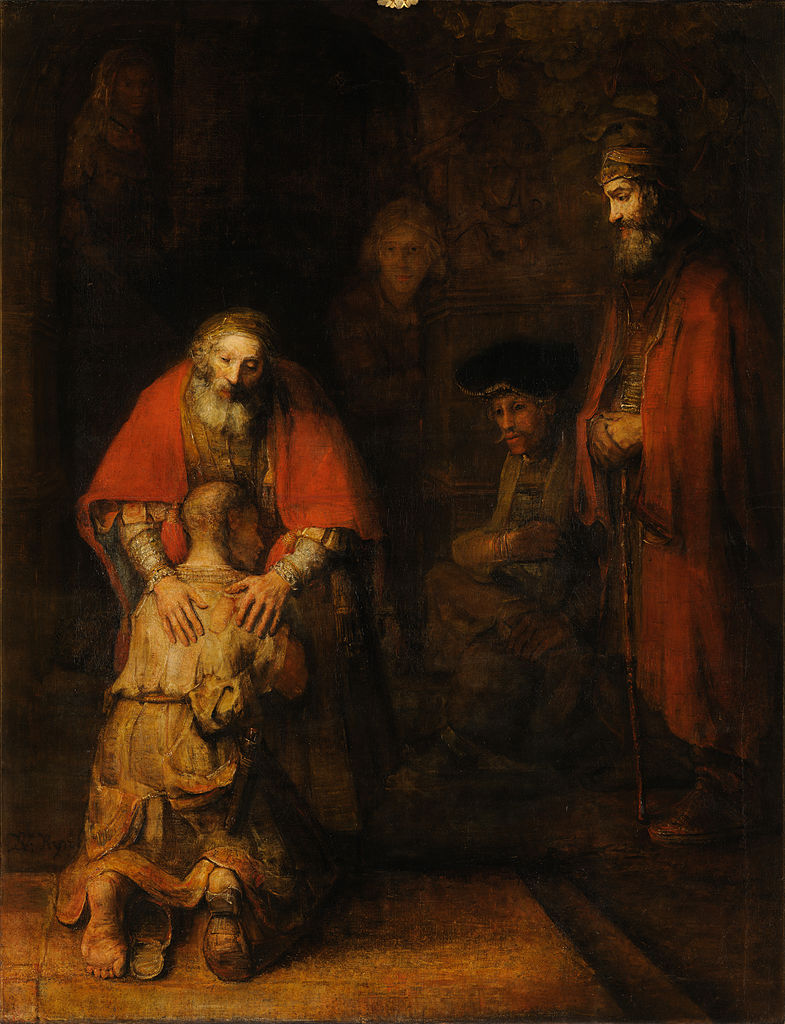 Rembrandt van Rijn, Die Rückkehr des verlorenen Sohnes (ca. 1668), gemeinfrei via wikicommons.
