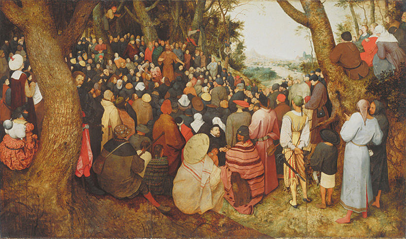 Pieter Bruegel der Ältere, Die Predigt Johannes des Täufers, 1566, Öl auf Holz, gemeinfrei