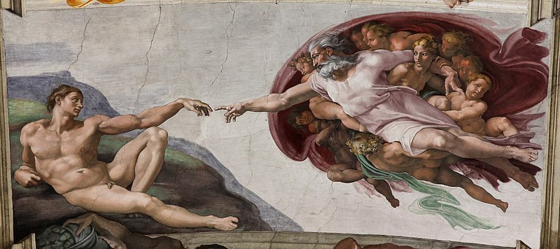Michelangelo: Die Erschaffung Adams (Sixtinische Kapelle), Photo: Jörg Bittner Unna ; CCA 3.0