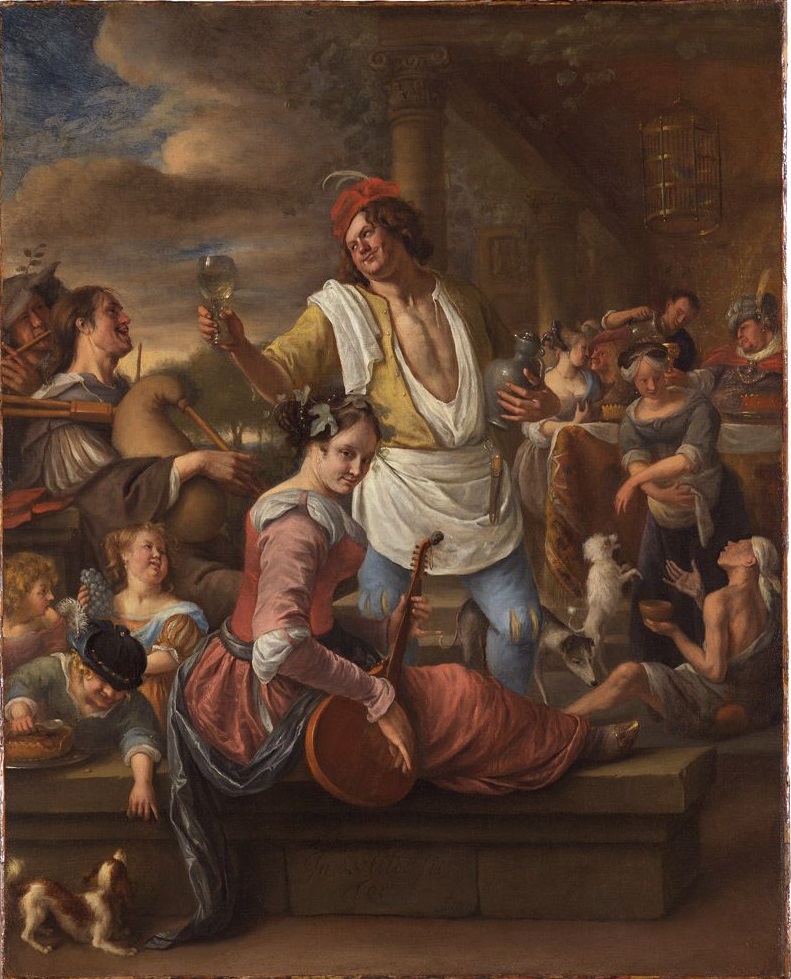 Jan Stehen, Das Gleichnis vom reichen Mann und Lazarus (ca. 1677) [Public domain]