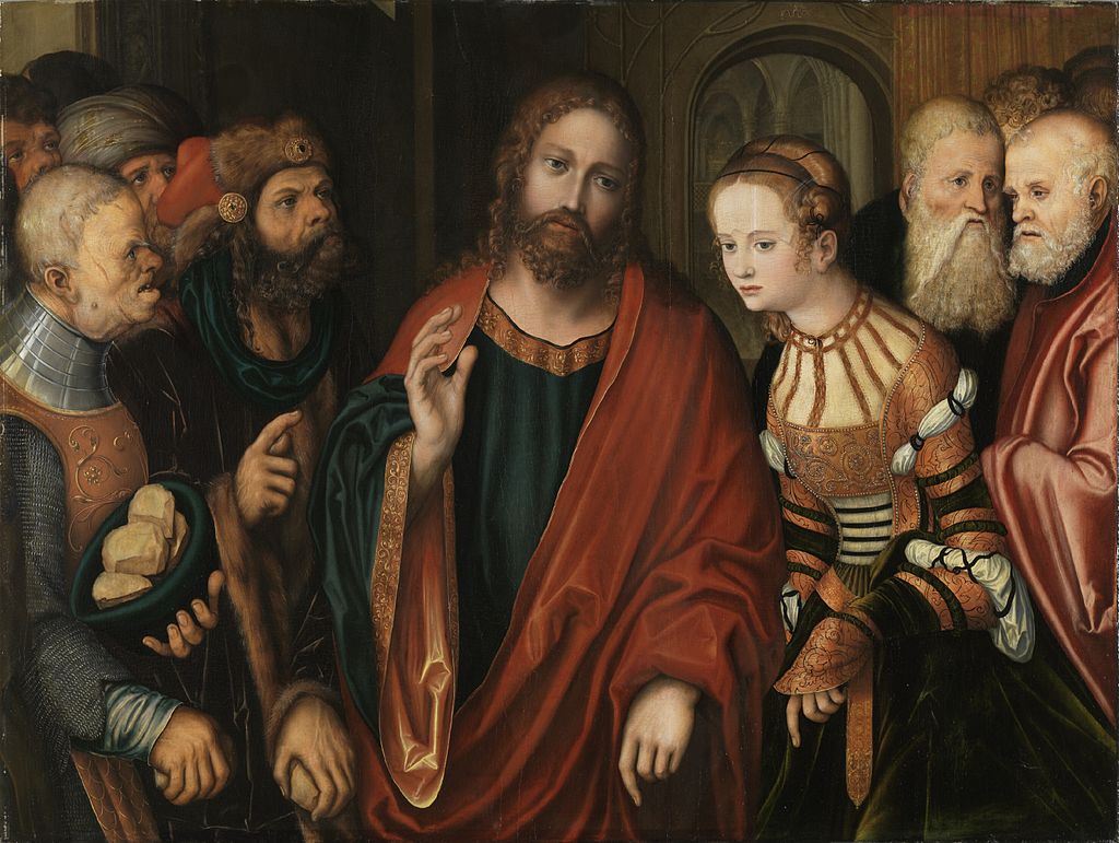  Lucas Cranach der Ältere, Jesus und die Ehebrecherin (ca. 1520), gemeinfrei via wikicommons