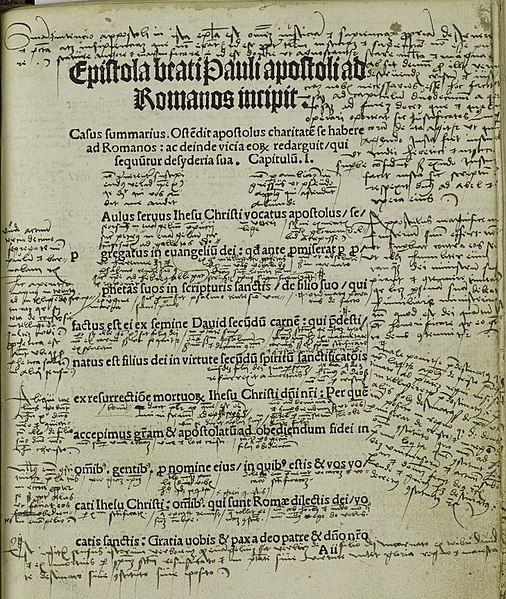  	Luther Römerbriefvorlesung Mitschrift Reichenbach (1515), Wikimedia Commons
