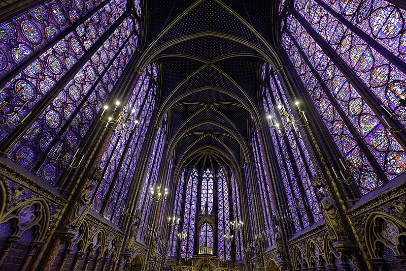 Sainte-Chapelle/Paris, Brandgemalte Glasfenster der Oberkapelle, Photo: Hardscarf (3.2.2019), CC Attribution International 4.0