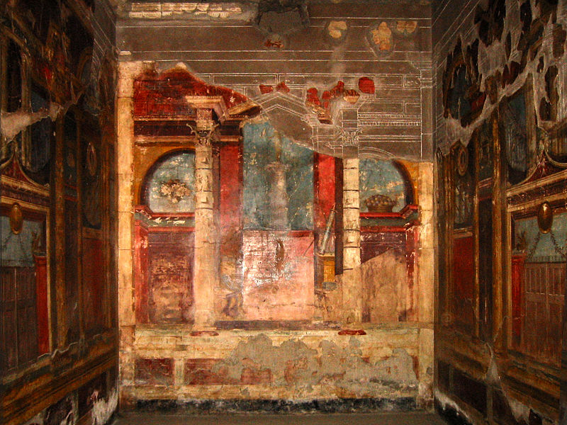 Triclinium in der Villa Poppea in Oplontis (Photo AlMare, 2002) CC BY-SA 3.0